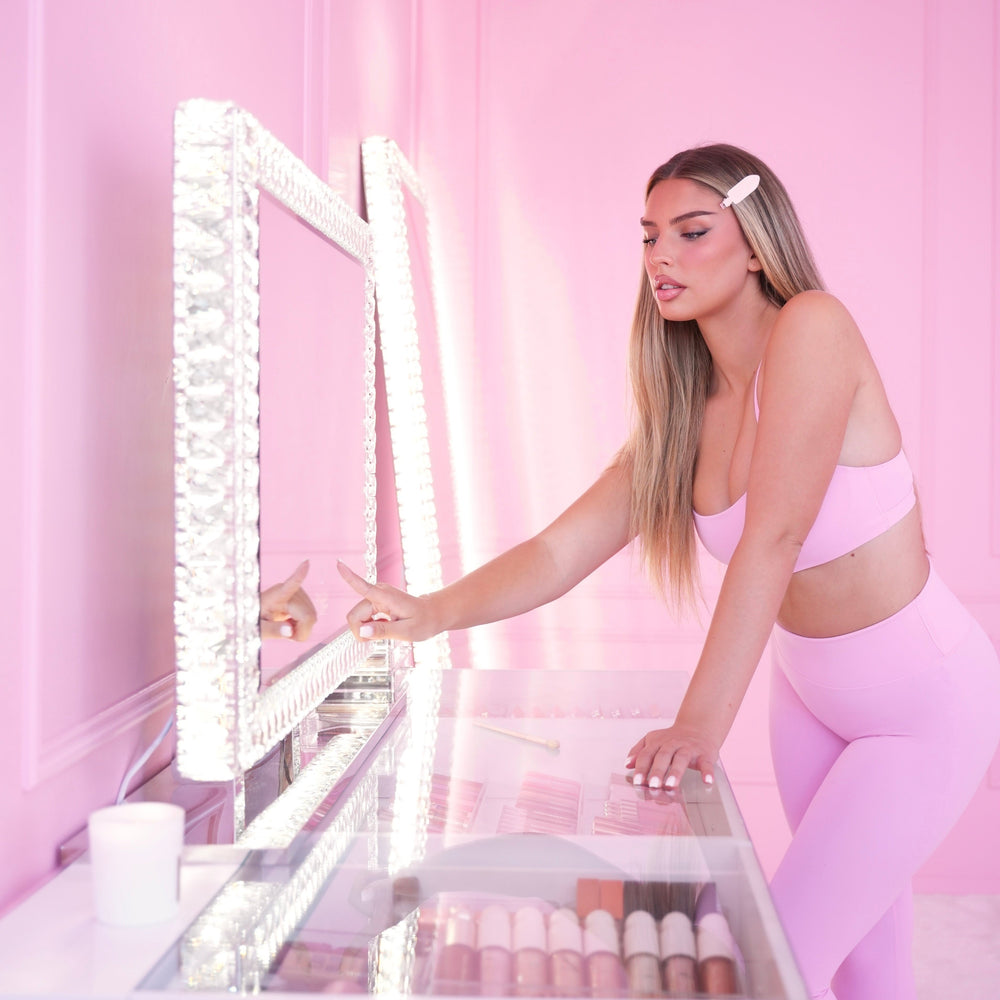 Miroir de Coiffeuse LED à Cristaux 78 x 60 cm – Lumière Réglable