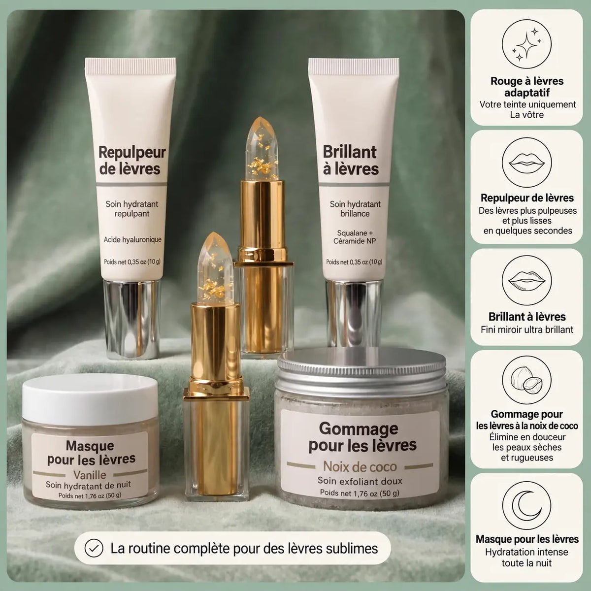 Kit Lèvres Complet – Coffret Maquillage "Amarezza"