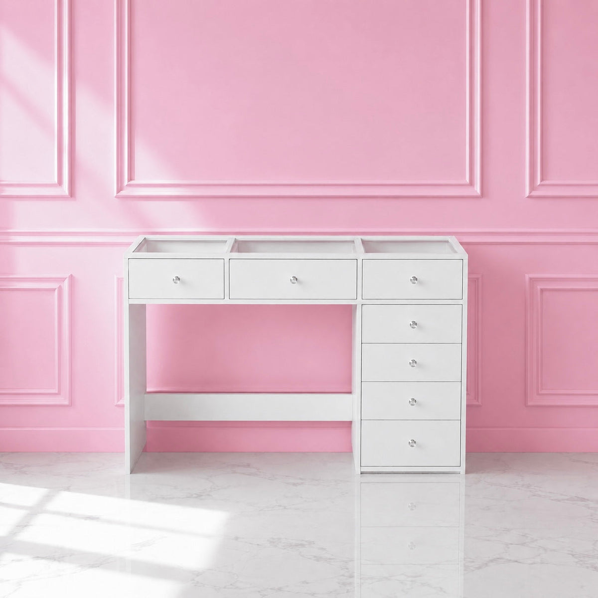 Coiffeuse Compacte 120 cm avec Tiroirs de Rangement