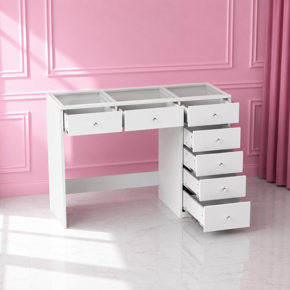 Coiffeuse Compacte 120 cm avec Tiroirs de Rangement