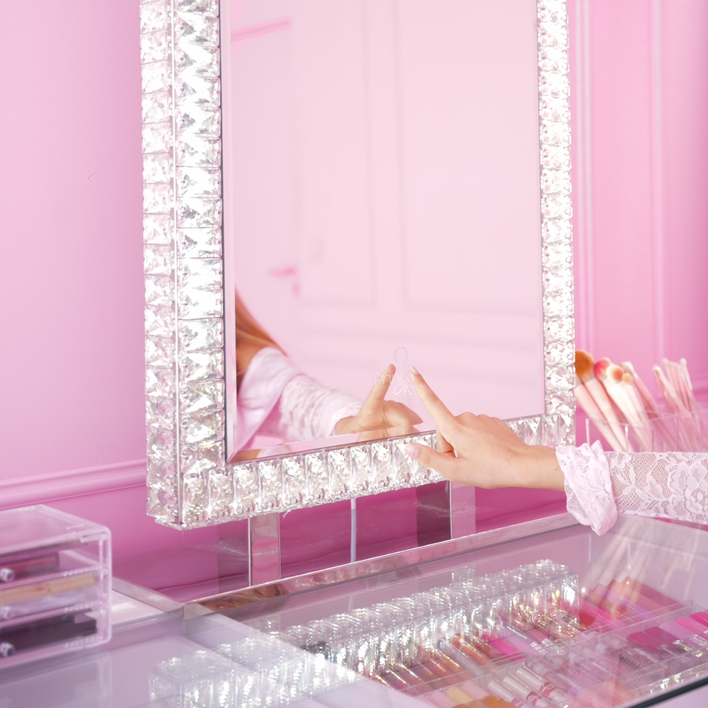 Miroir LED à Cristaux 80 x 60 cm Vertical – À Poser ou Mural