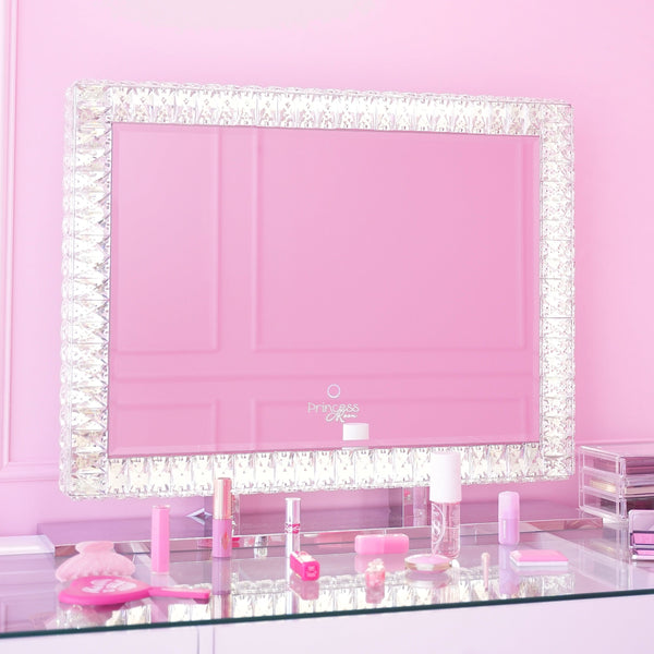 Miroir de Coiffeuse LED à Cristaux 78 x 60 cm – Lumière Réglable